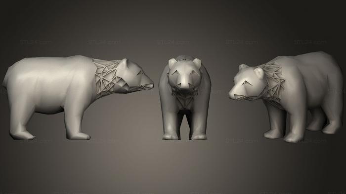 Статуэтки животных (Параметрический медведь, STKJ_1249) 3D модель для ЧПУ станка
